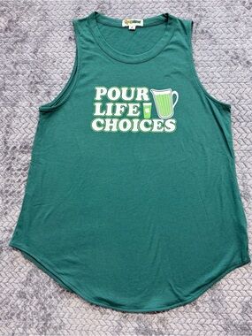 Tipsy Elves 'Pour Life Choices' St. Patrick's Day Graphic Tank Top Size Medium